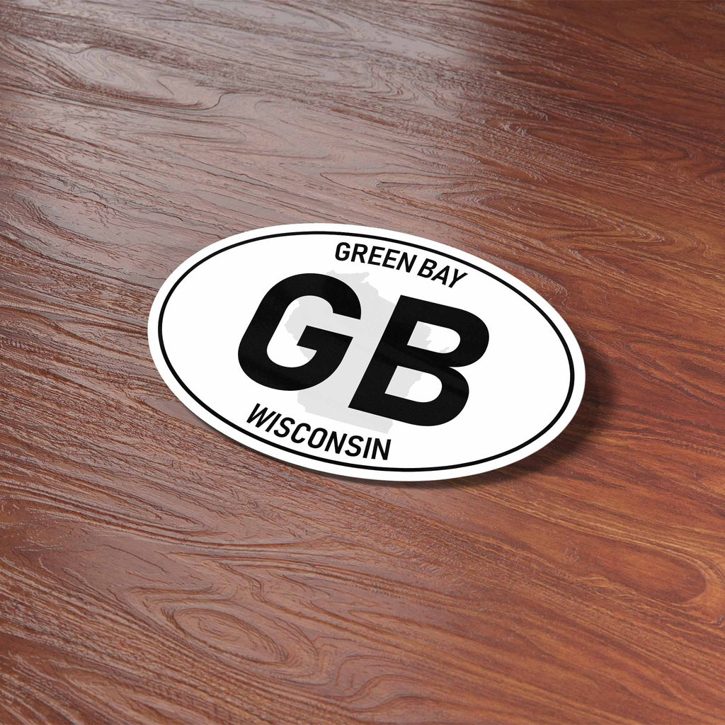 Green Bay Wisconsin White Oval Sticker
