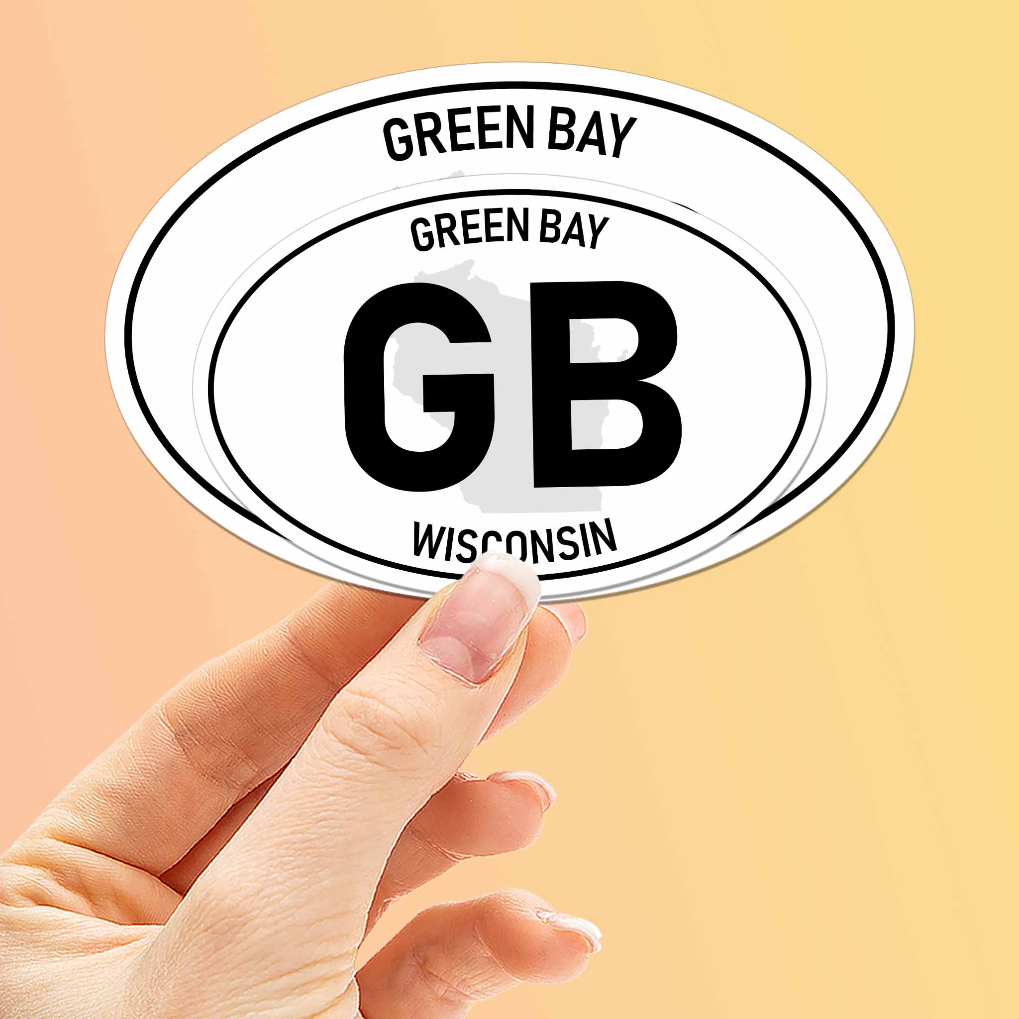 Green Bay Wisconsin White Oval Sticker