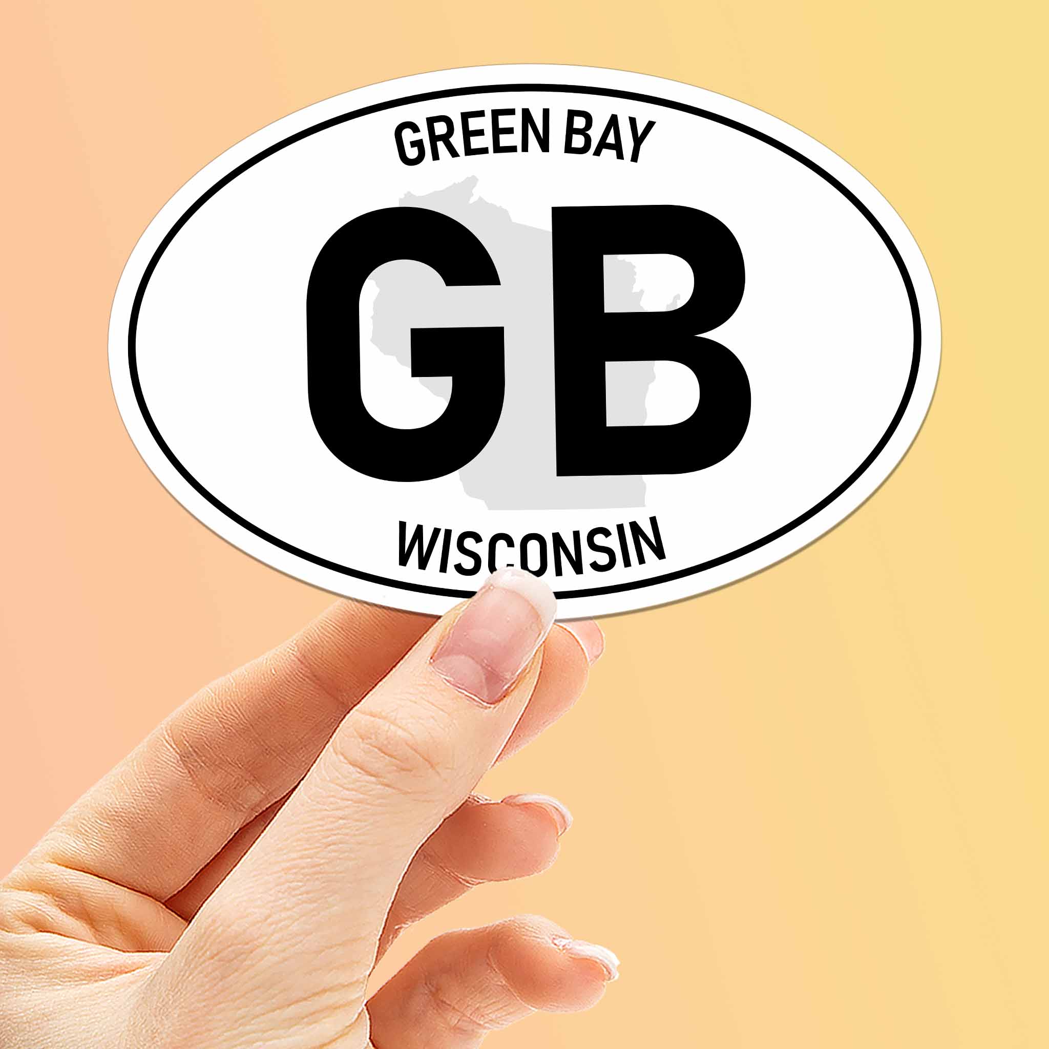 Green Bay Wisconsin White Oval Sticker