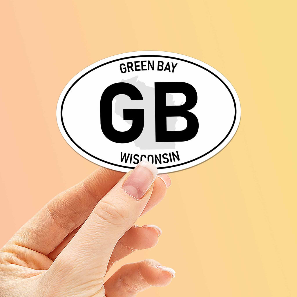 Green Bay Wisconsin White Oval Sticker