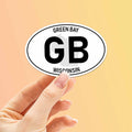 Green Bay Wisconsin White Oval Sticker