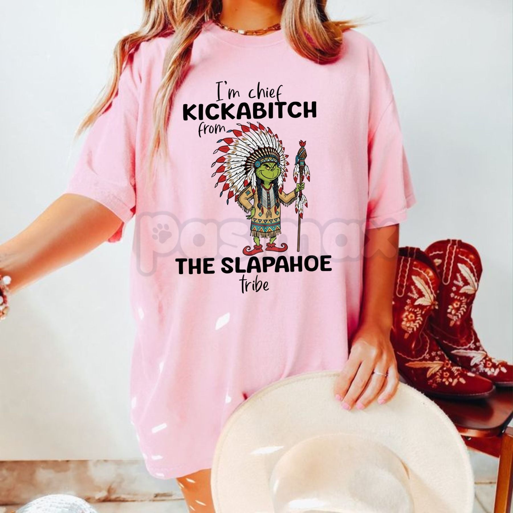 Grinch "Chief Kickabitch" Funny Christmas Shirt - Irreverent Holiday Humor Tee, Mean Christmas Slogan, Edgy Grinch Fan Apparel