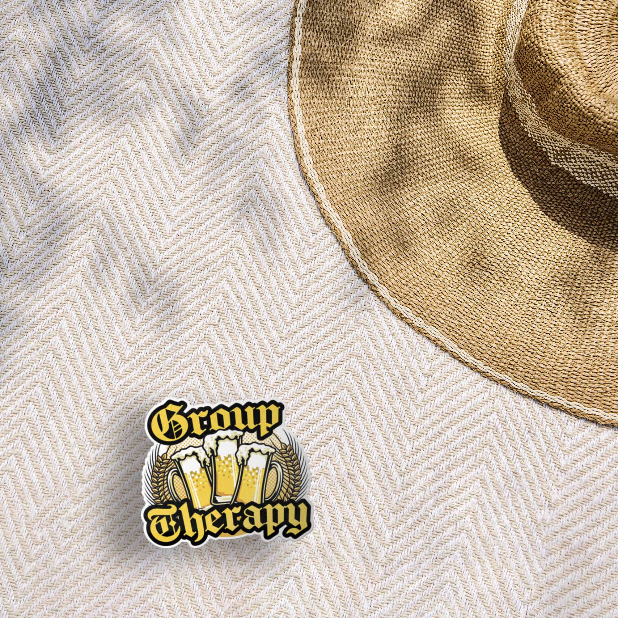 Group Therapy Beer Sticker for Hydroflask - Funny Quote Decal