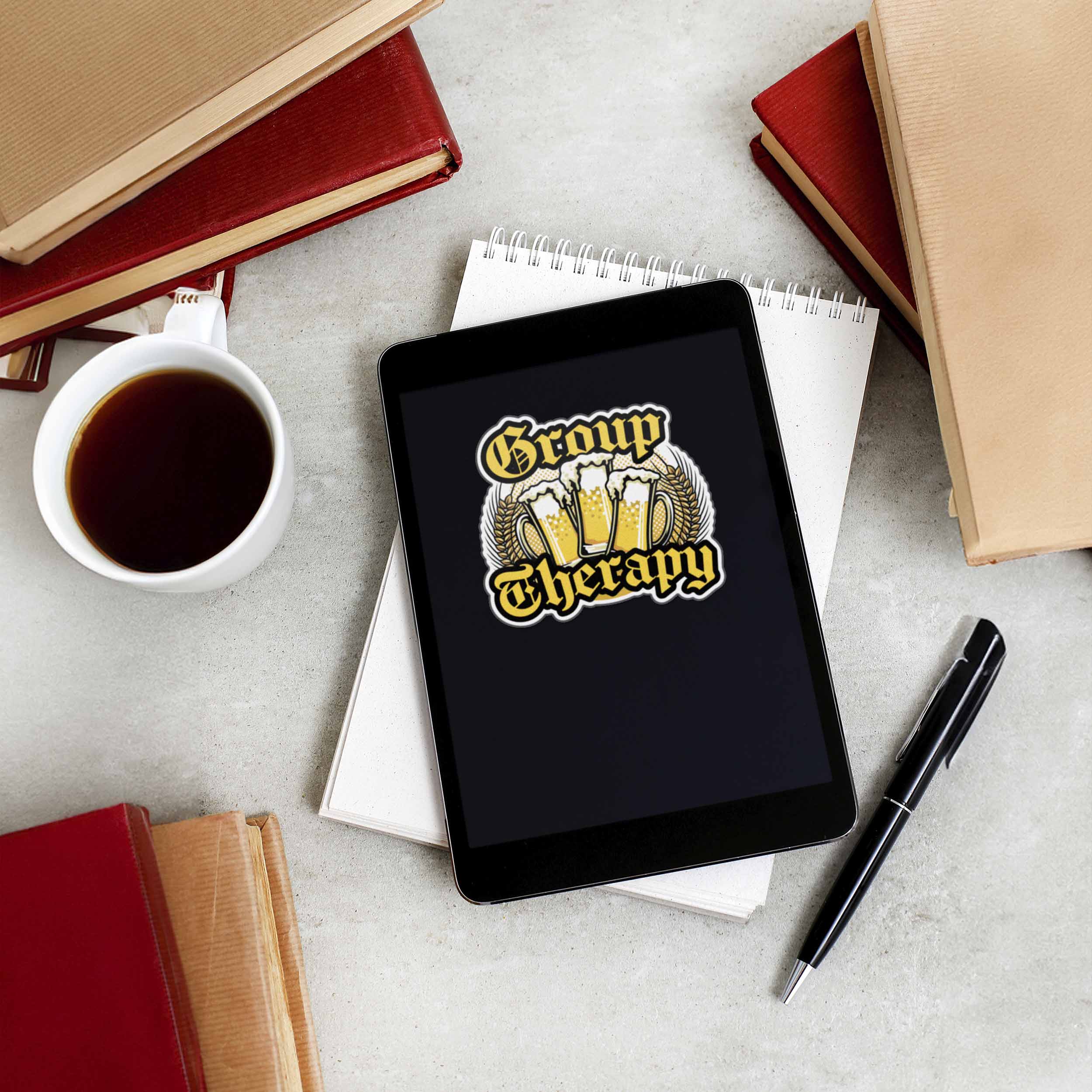 Group Therapy Beer Sticker for Hydroflask - Funny Quote Decal