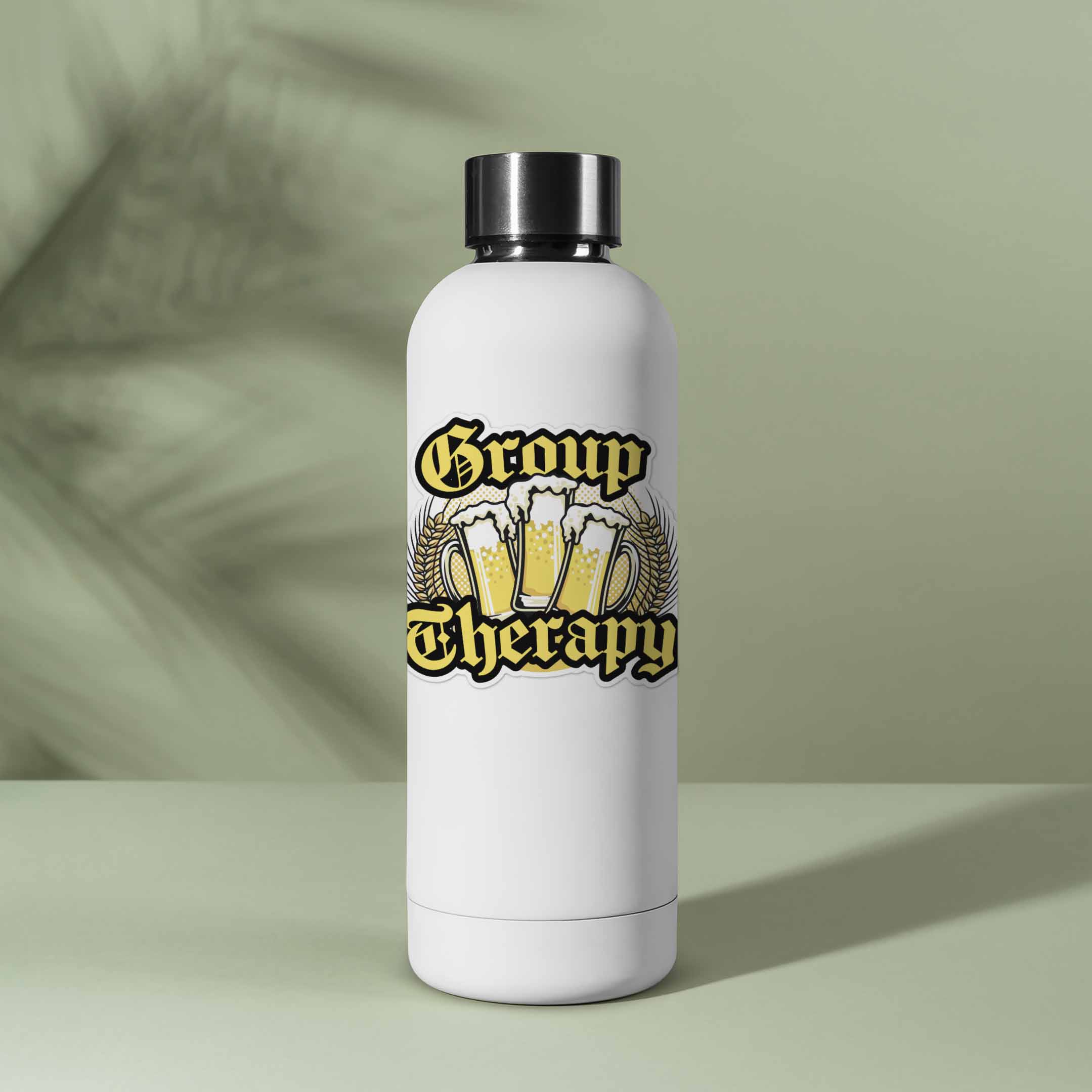 Group Therapy Beer Sticker for Hydroflask - Funny Quote Decal