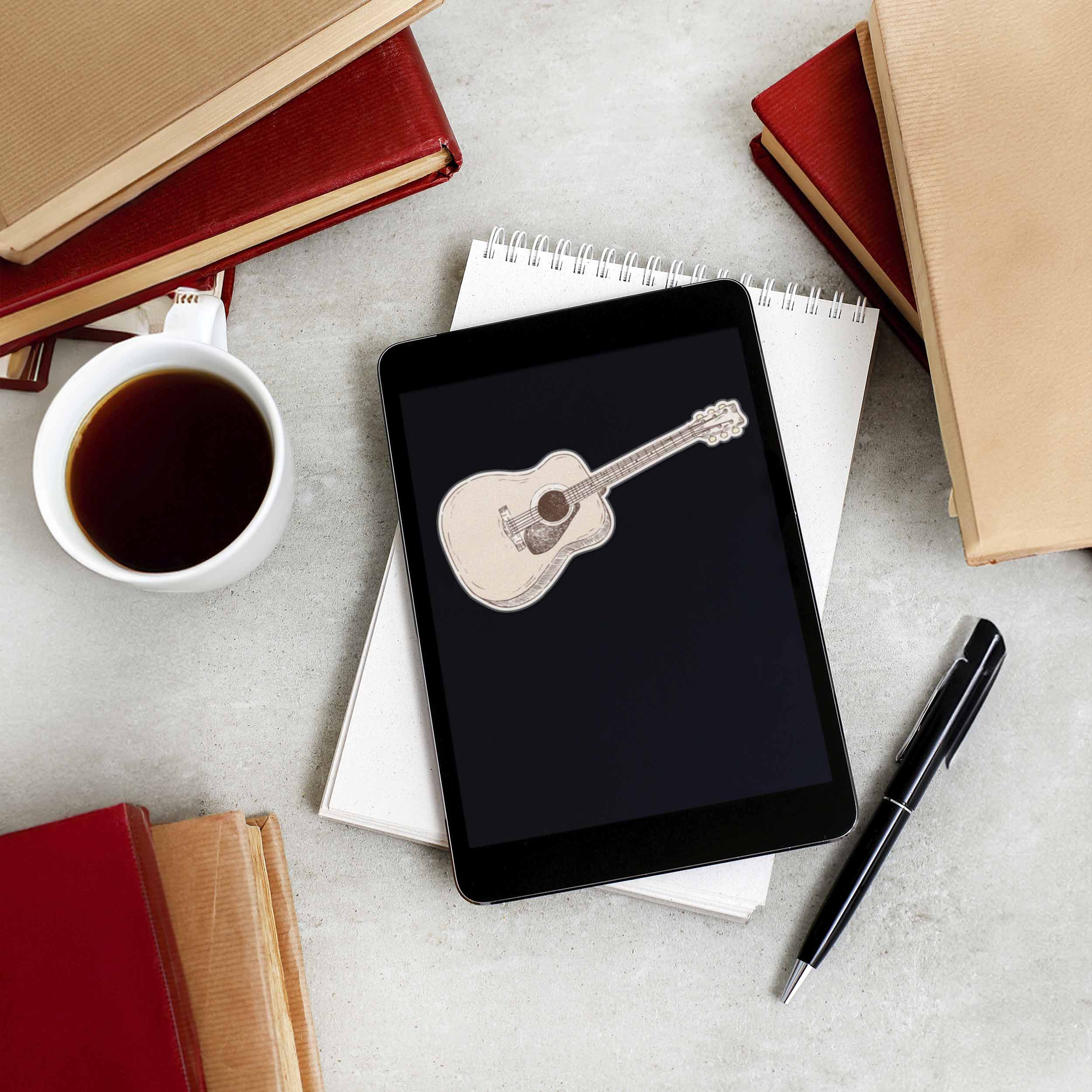 Acoustic Guitar Sticker - Cute Musician Decal