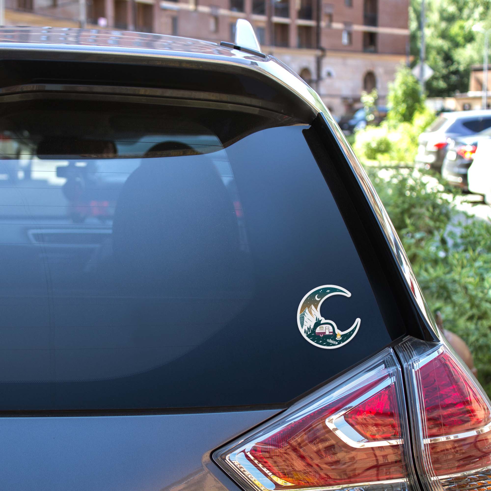 Half Moon RV Camping Sticker