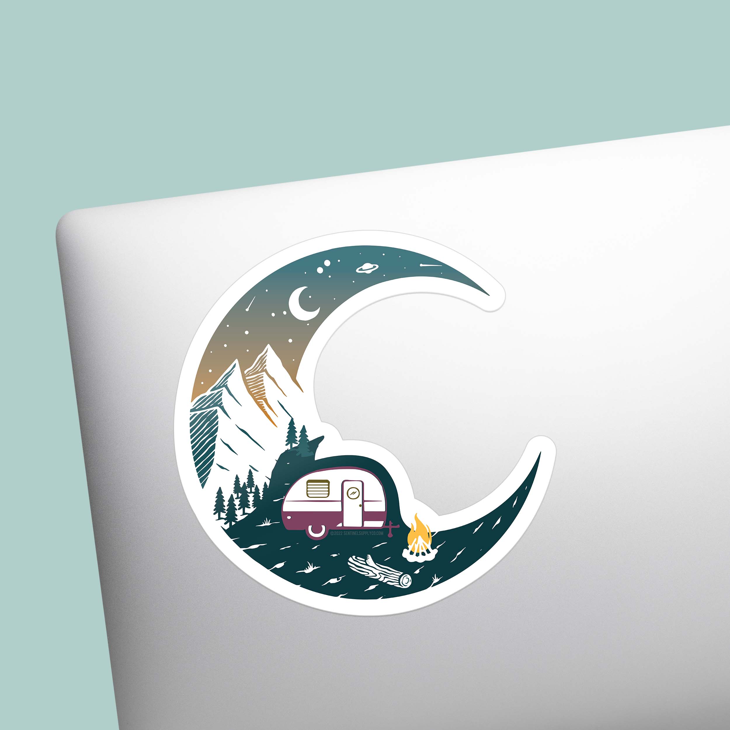 Half Moon RV Camping Sticker