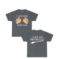 Halloween Couple T-Shirts – I Like Her Pumpkins / I Like His Broomstick