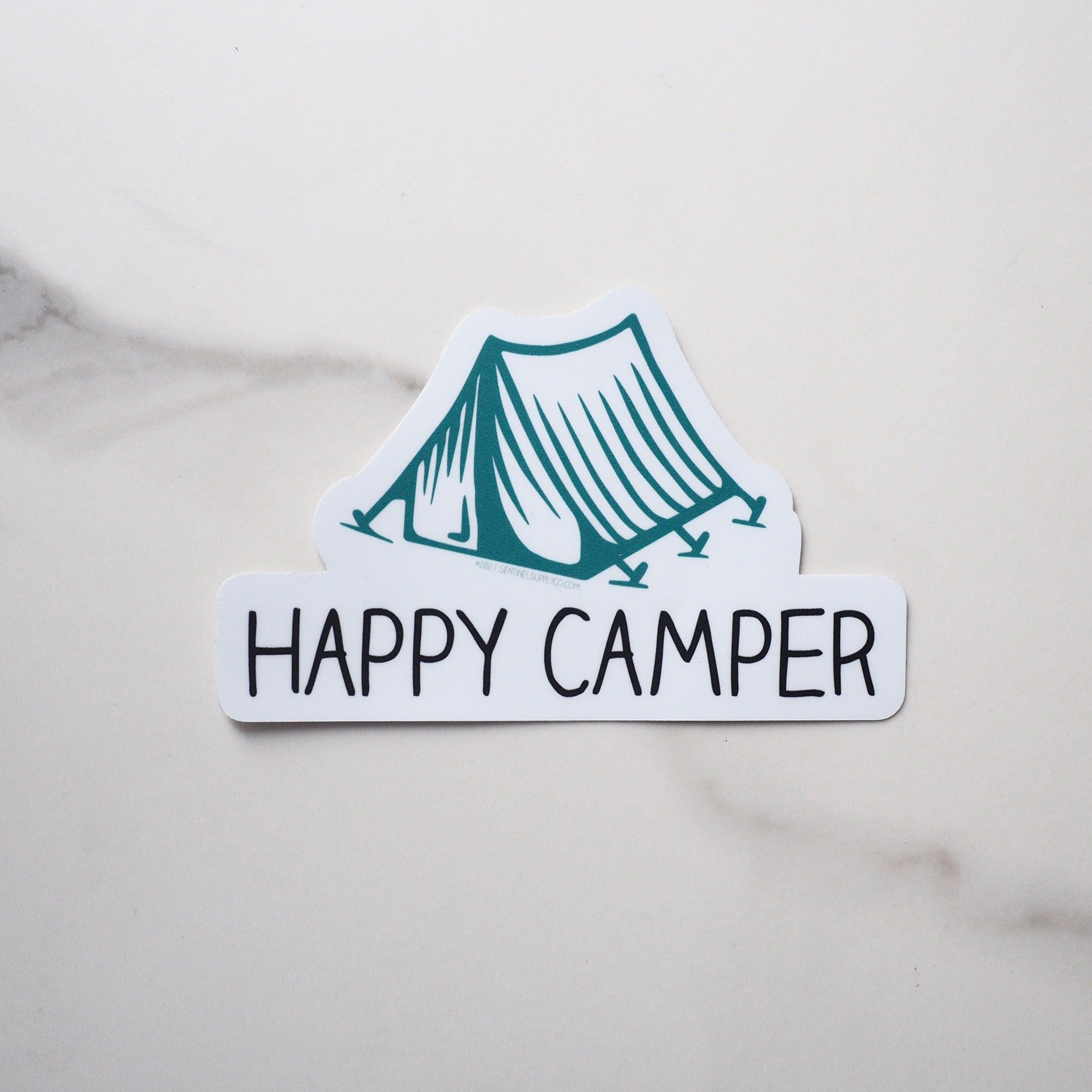 Happy Camper Tent Sticker