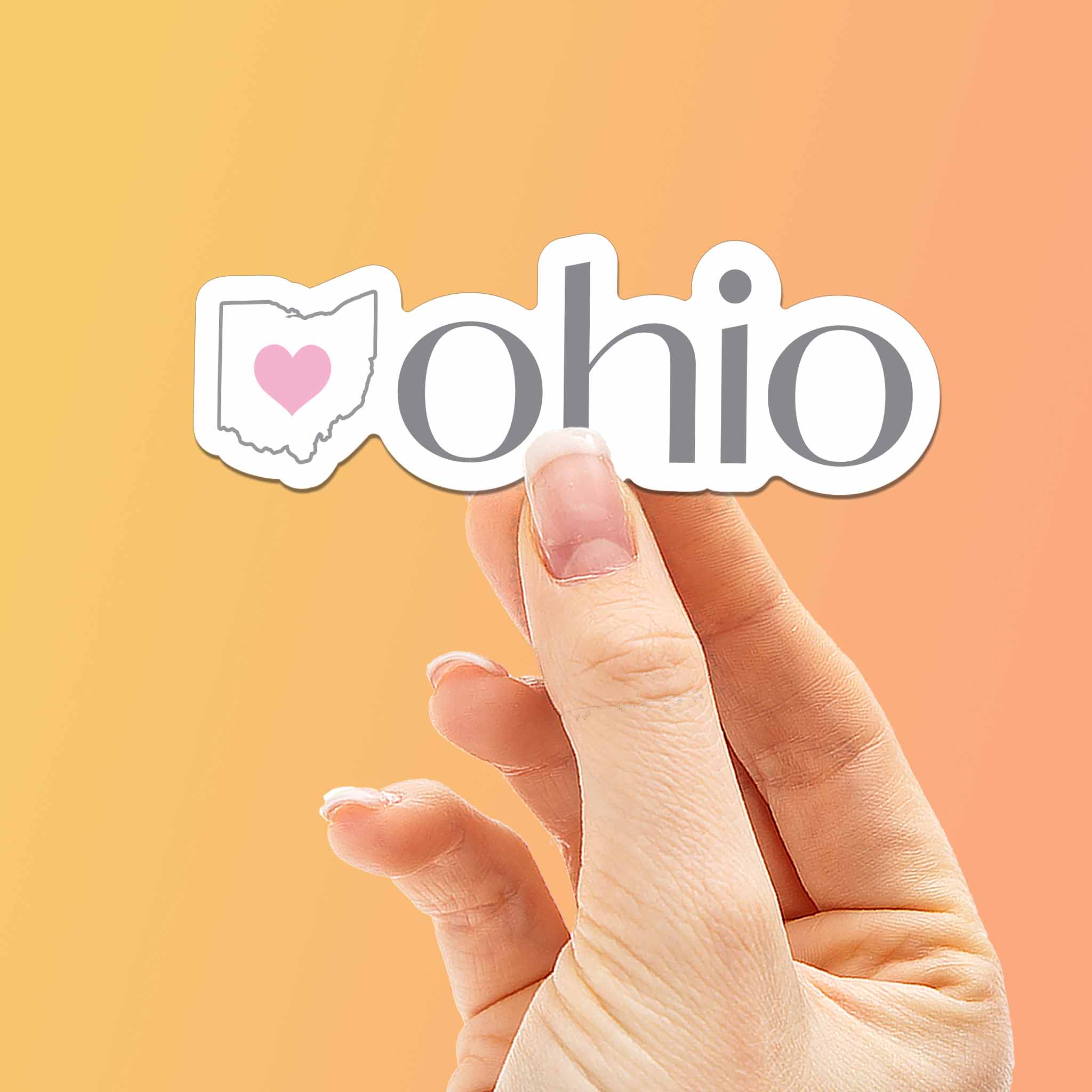 Ohio Heart Sticker - Cute State Shape Midwest Bumper Decals
