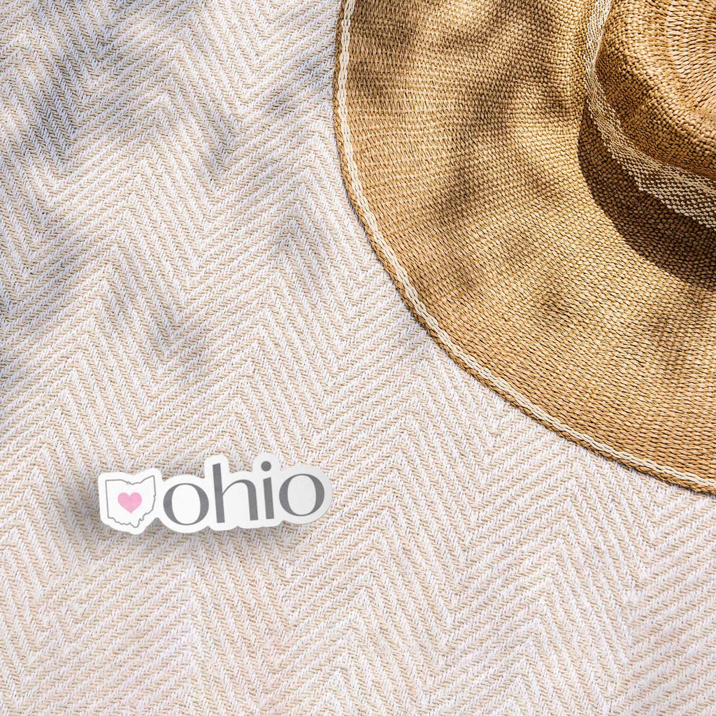 Ohio Heart Sticker - Cute State Shape Midwest Bumper Decals