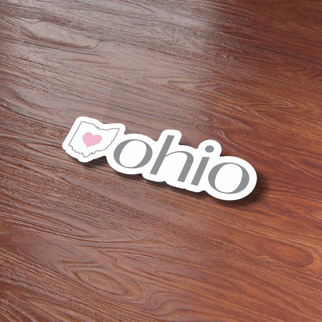 Ohio Heart Sticker - Cute State Shape Midwest Bumper Decals