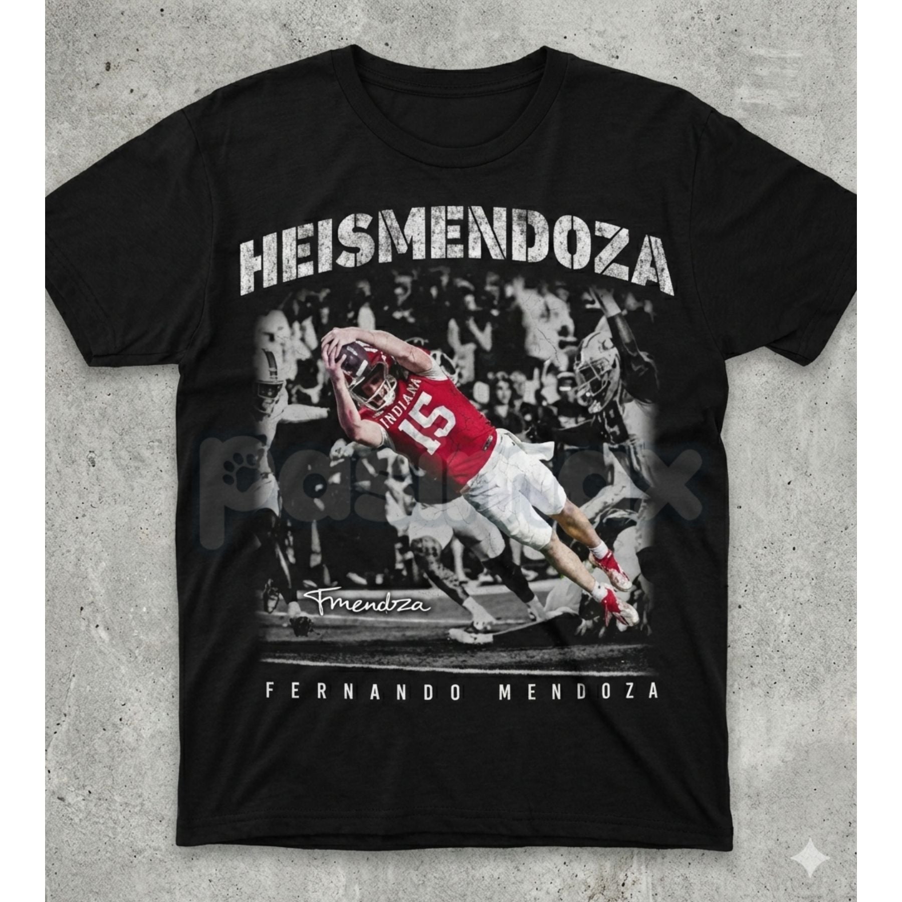 "Heismendoza" Graphic T-Shirt - Mendoza Heisman Inspired Tee, Urban Athletic Streetwear Top, Premium Heavyweight Fan Apparel, Limited Edition Mendoza Graphic Shirt, Modern Hip-Hop Style Music Tee