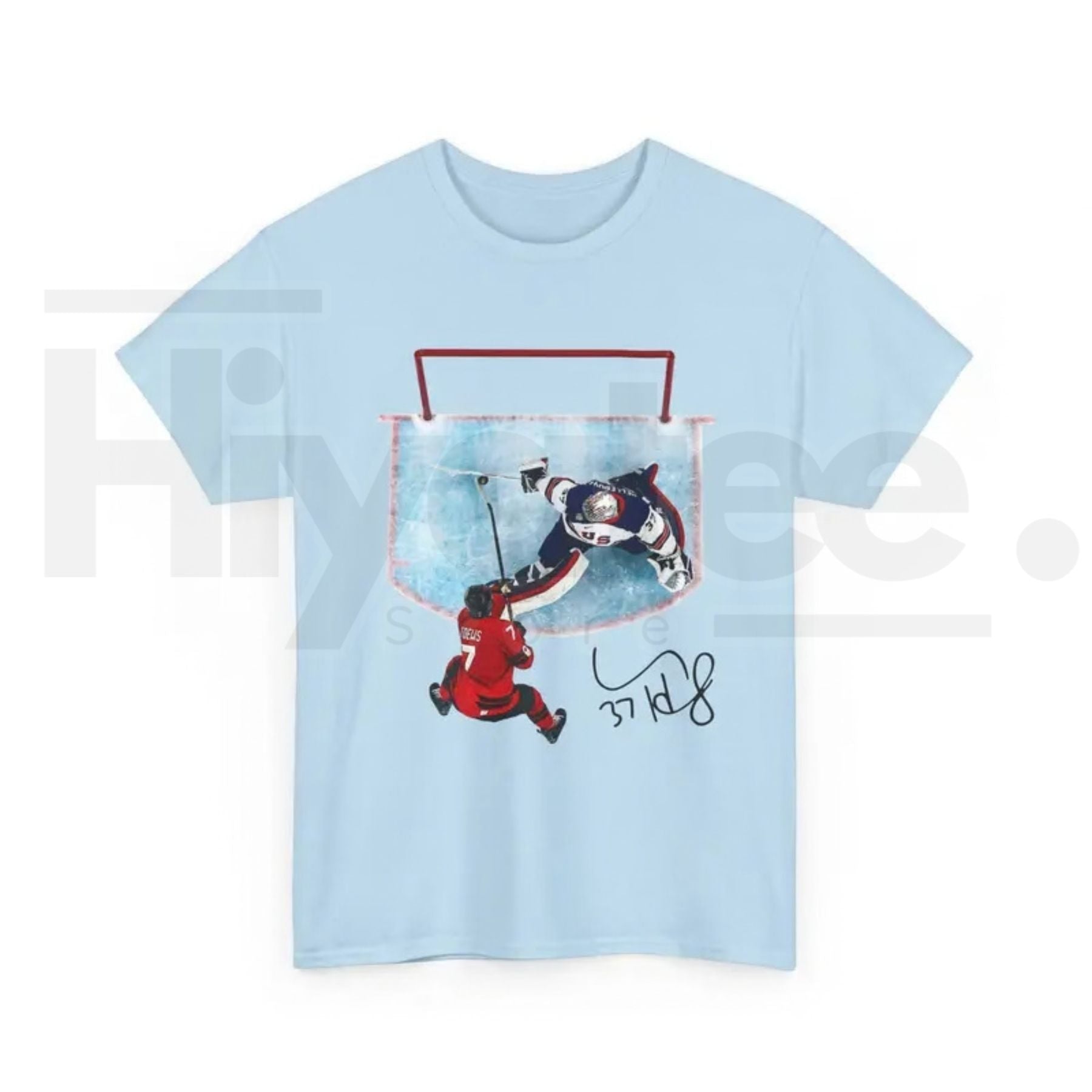 Hellebuyck "The Great Wall" Save Shirt – USA Ice Hockey Gold Medal Fan Tee