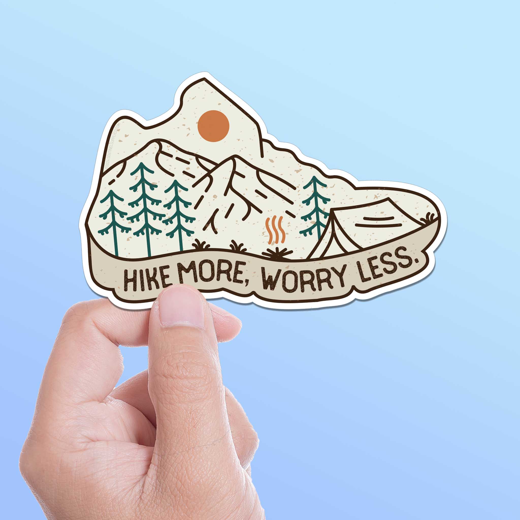 Hike More, Worry Less Sticker