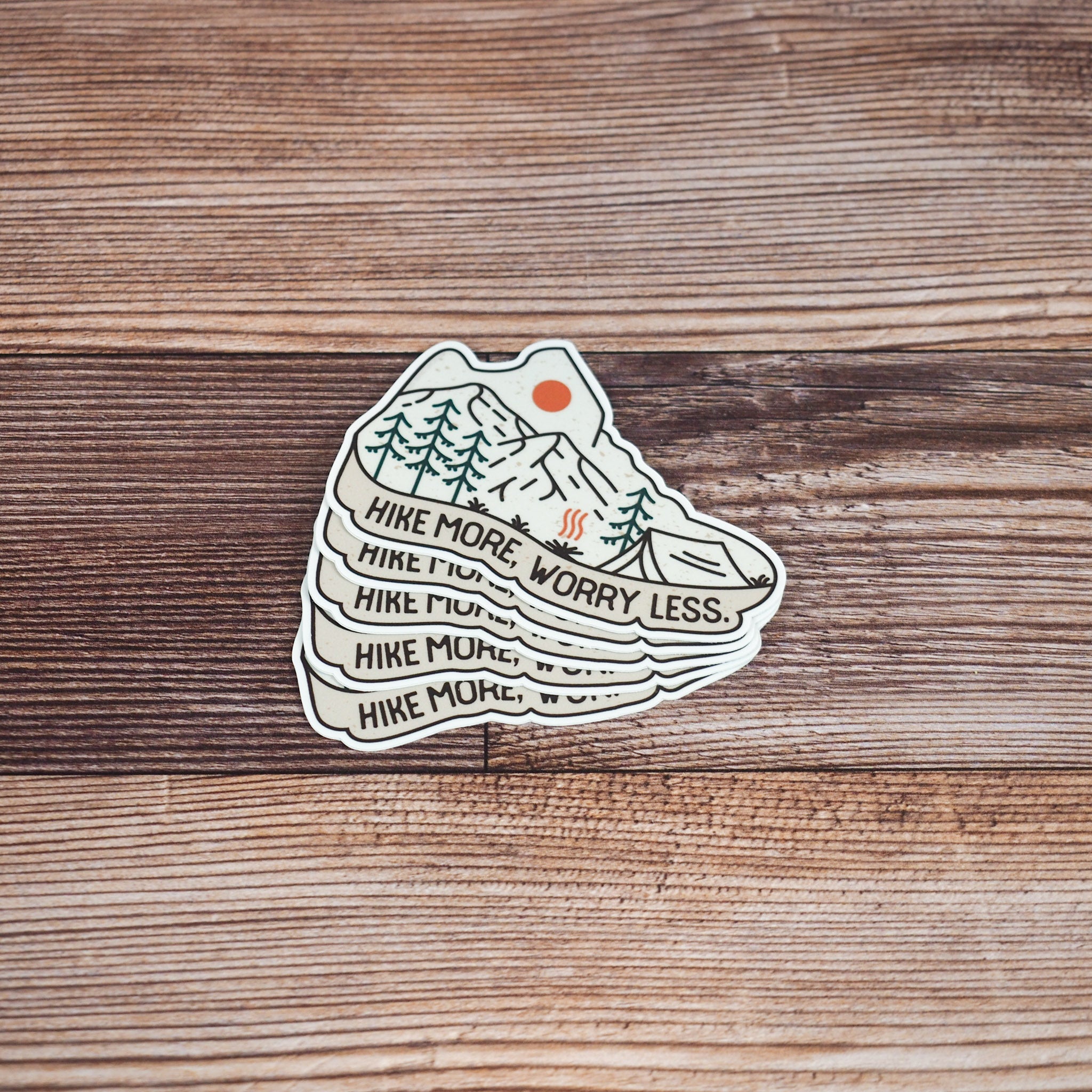Hike More, Worry Less Sticker