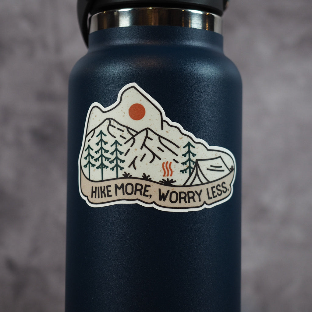 Hike More, Worry Less Sticker