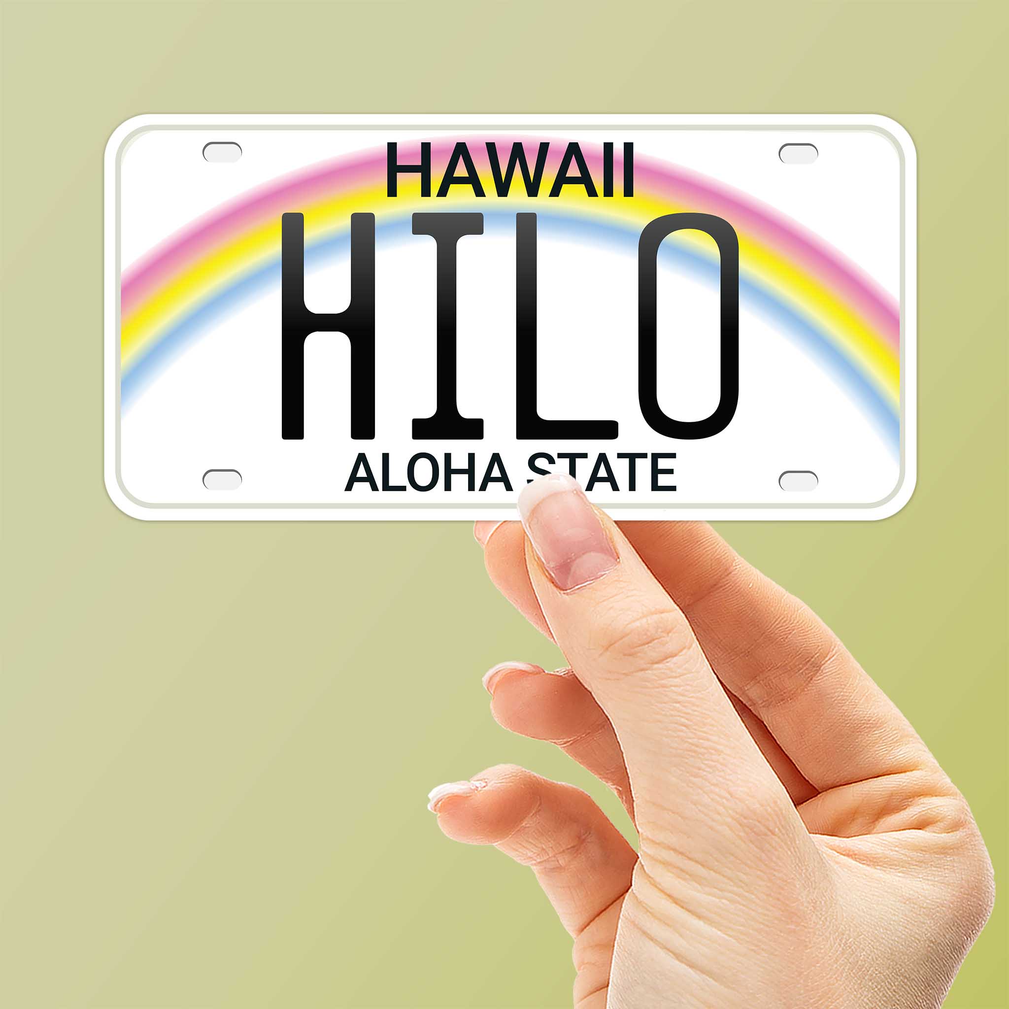 Hawaii License Plate Sticker - Choose Your City or Hawaiian Phrase Decal