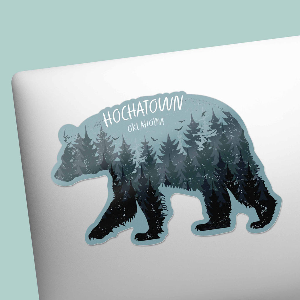 Hochatown Oklahoma Black Bear Bumper Sticker