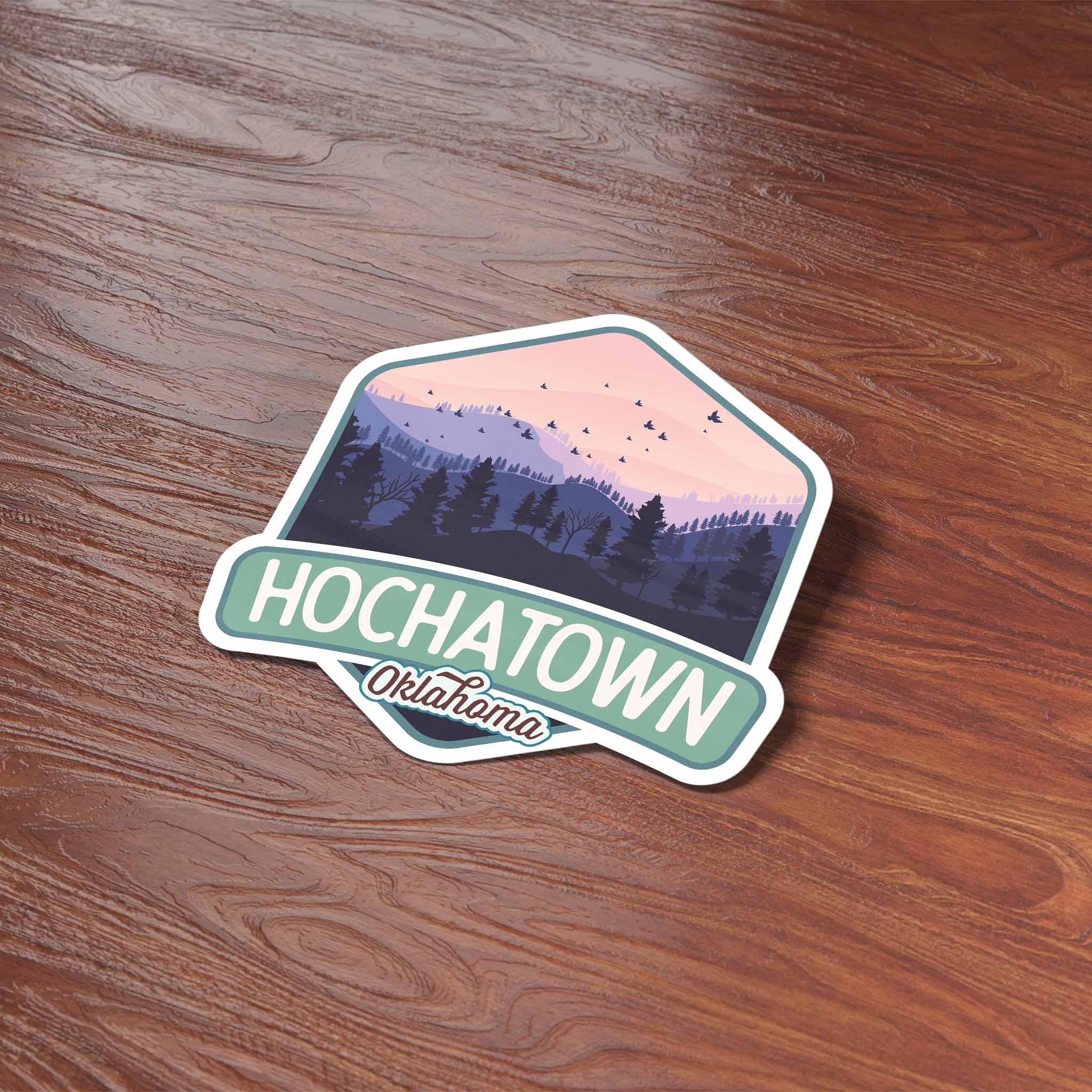 Hochatown Oklahoma Mountain Badge Sticker