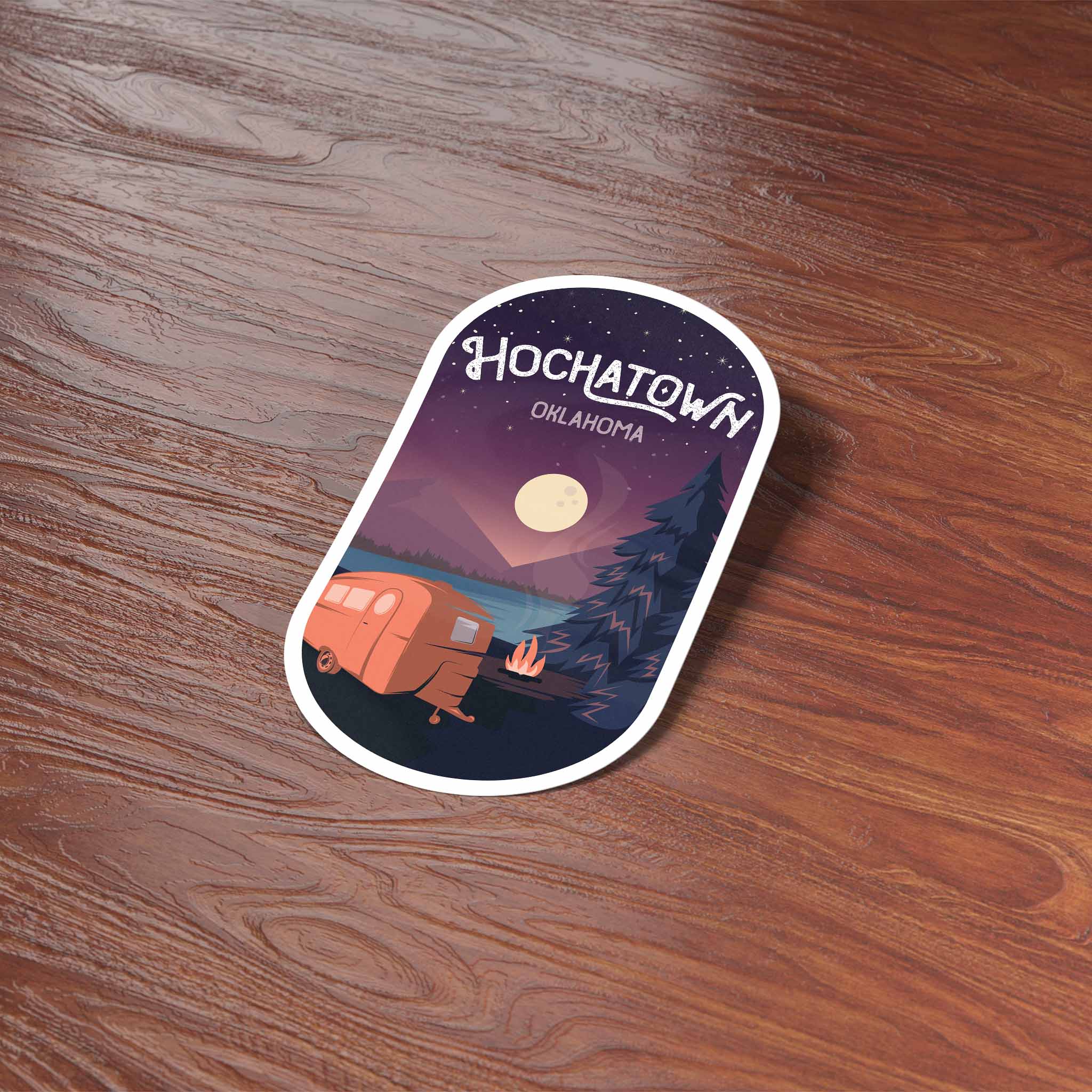 Hochatown Oklahoma RV Night Sky Sticker