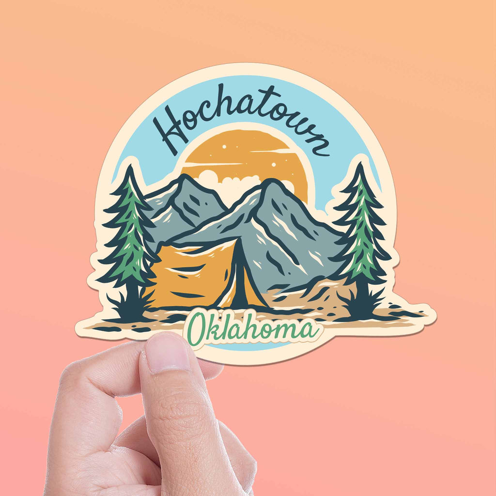 Hochatown Oklahoma Tent Camping Bumper Sticker