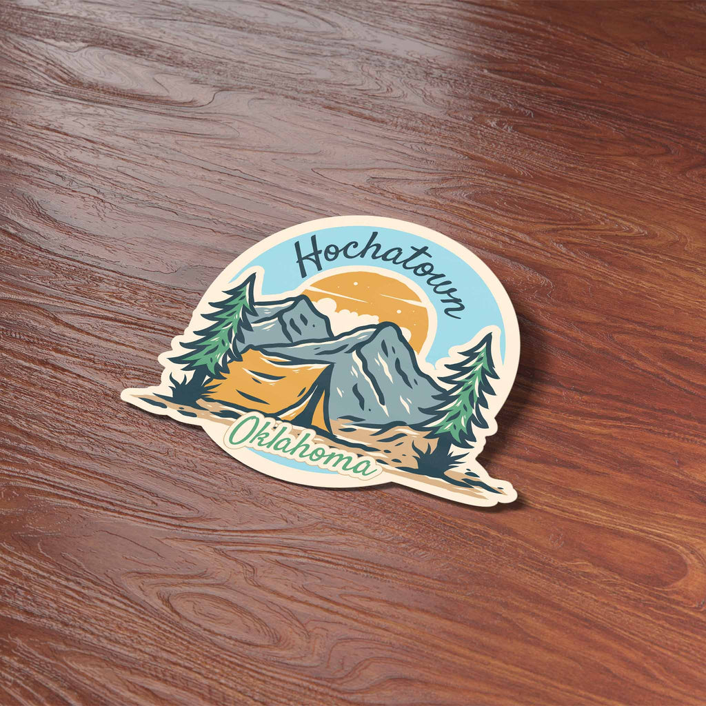 Hochatown Oklahoma Tent Camping Bumper Sticker