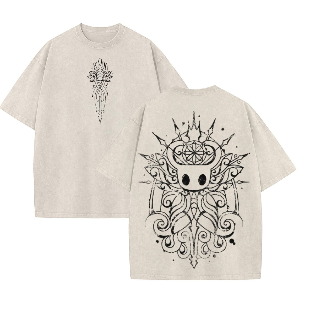 Hollow Knight Game Graphic Washed Unisex Tee – Oversized Vintage Gamer T-shirt