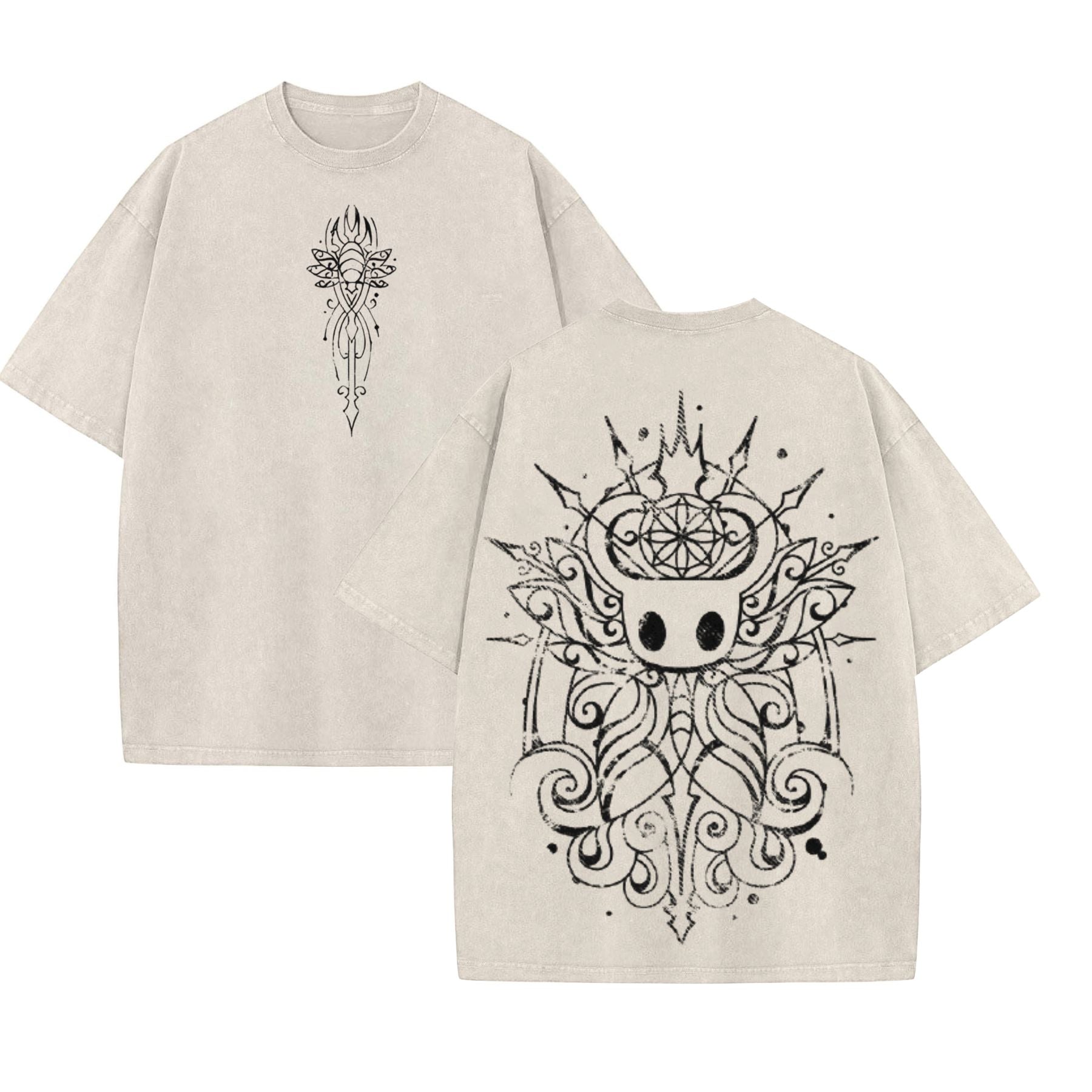 Hollow Knight Game Graphic Washed Unisex Tee – Oversized Vintage Gamer T-shirt