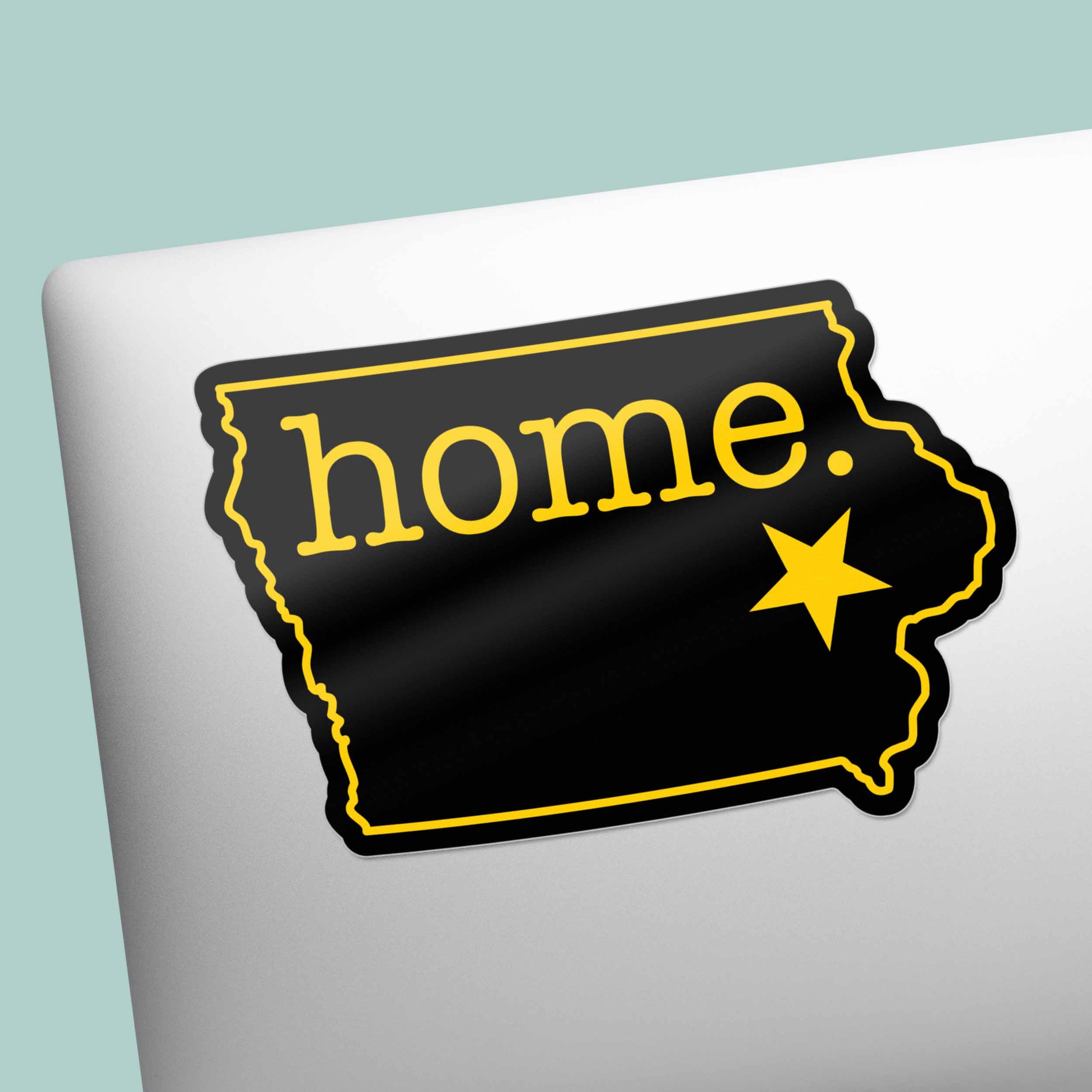 Black and Gold Iowa Home Sticker - Cute Iowa City Midwest Decal