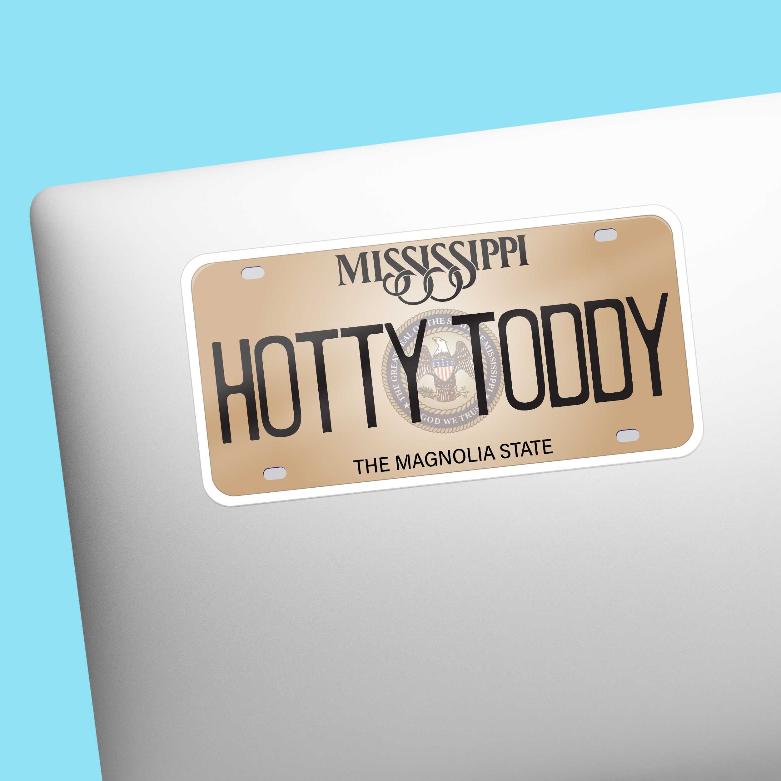 Hotty Toddy Mississippi License Plate Sticker