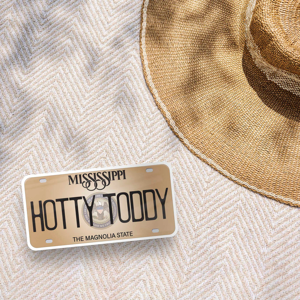 Hotty Toddy Mississippi License Plate Sticker