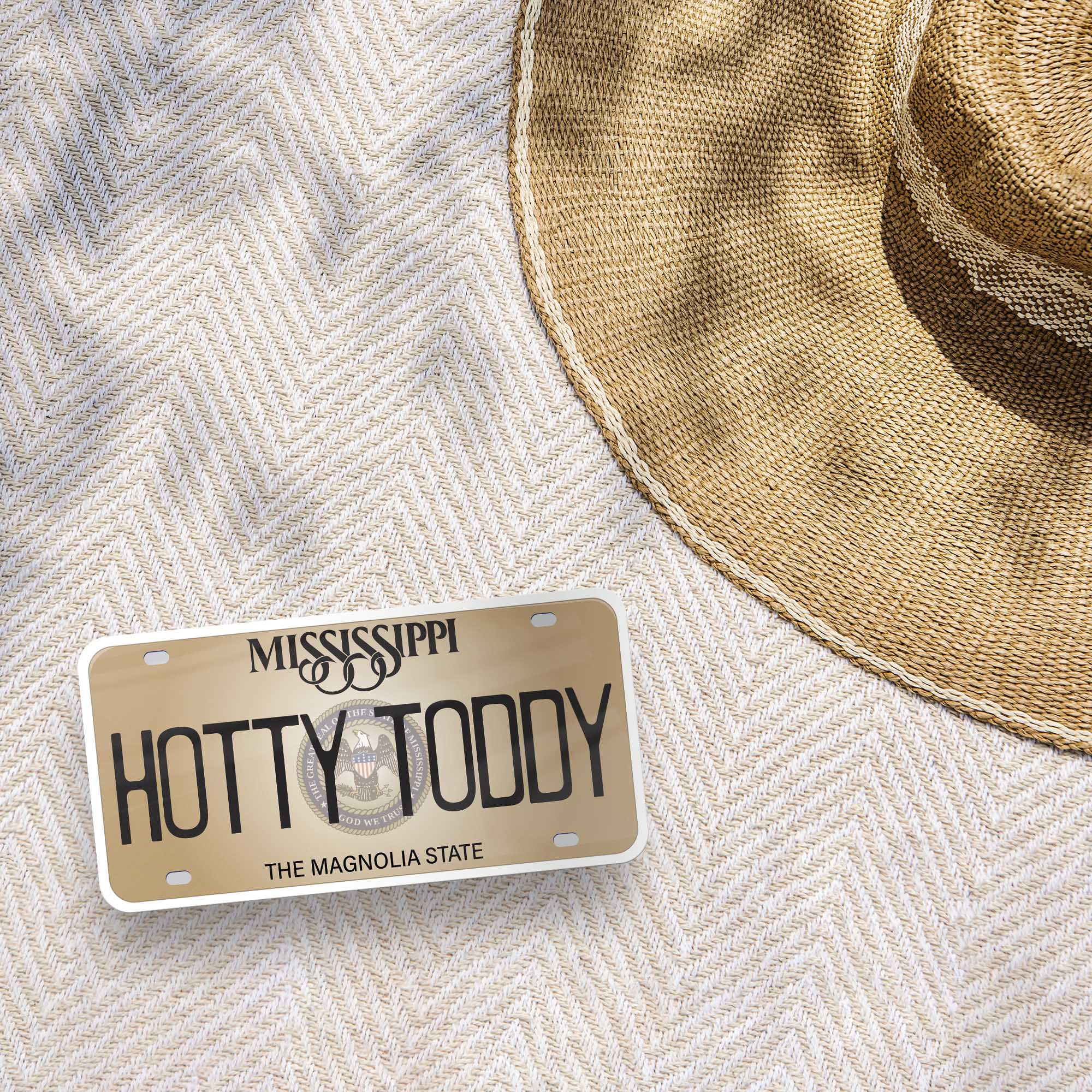 Hotty Toddy Mississippi License Plate Sticker