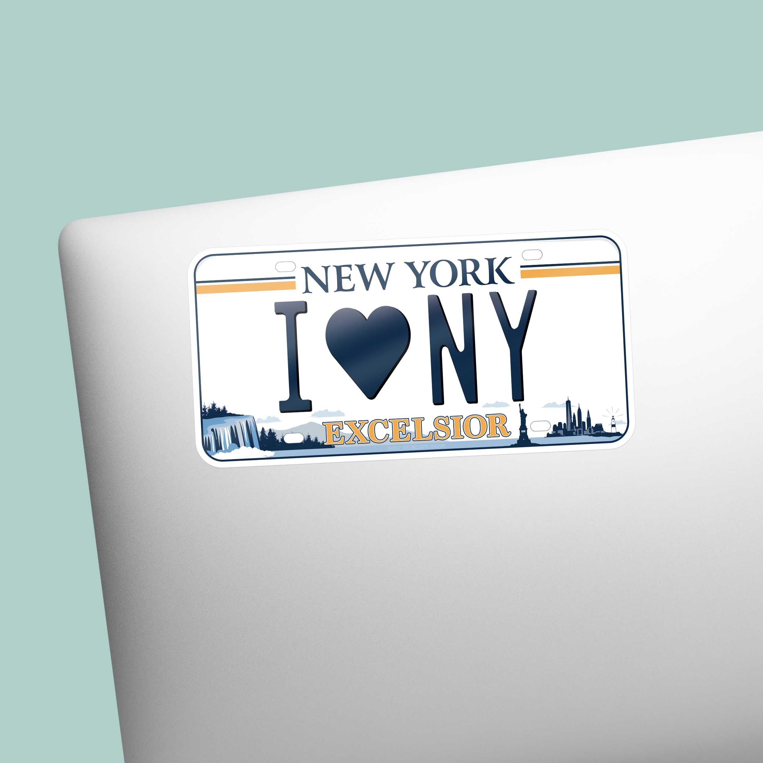 I Love New York License Plate Sticker
