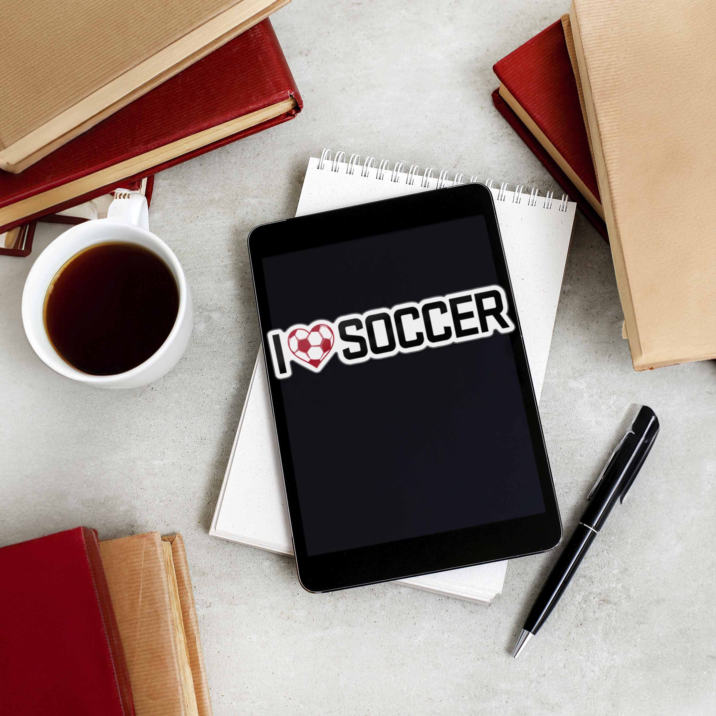 I Love Soccer Sticker - Cool Sports Decal
