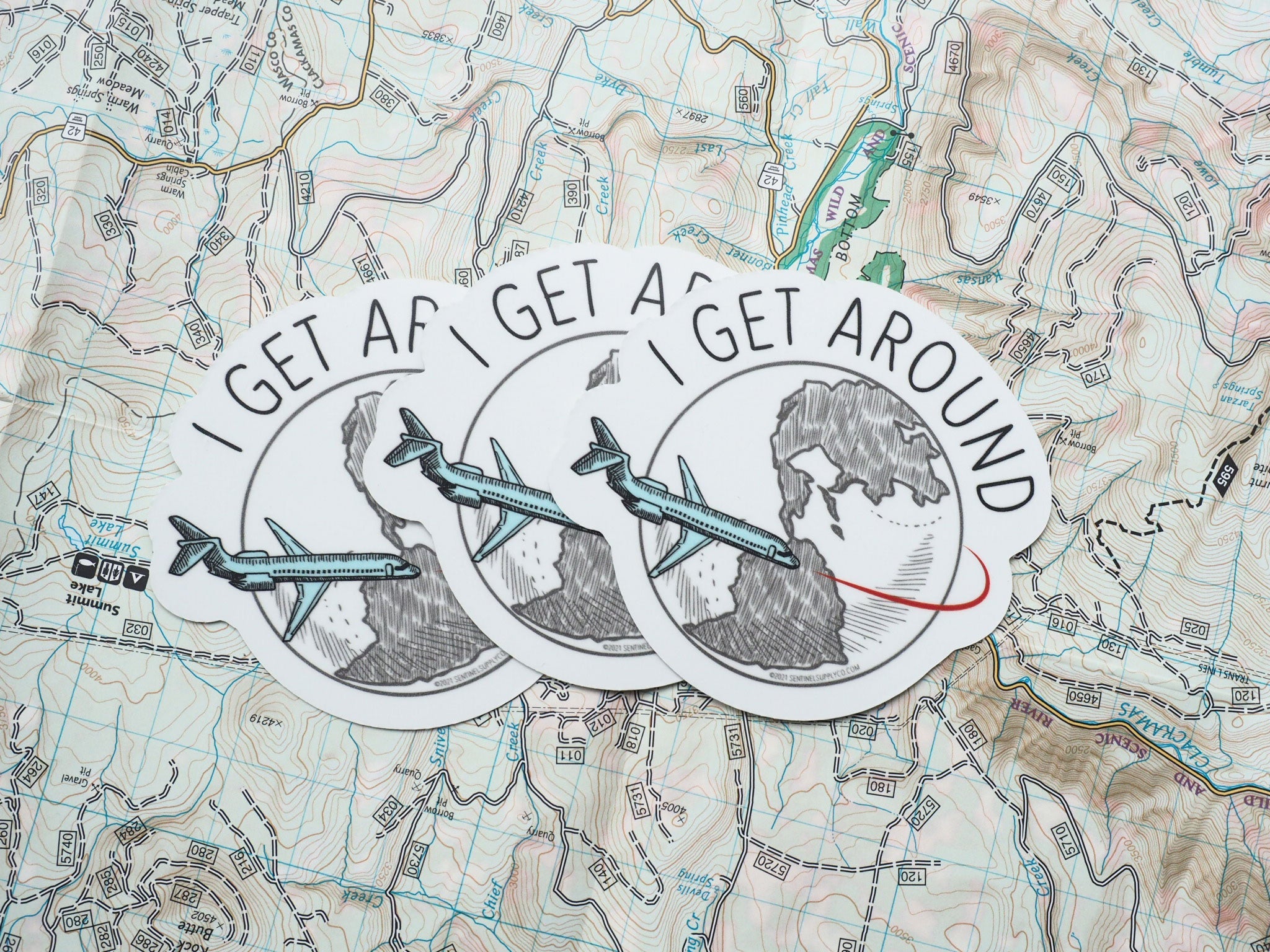 I Get Around Travel Sticker