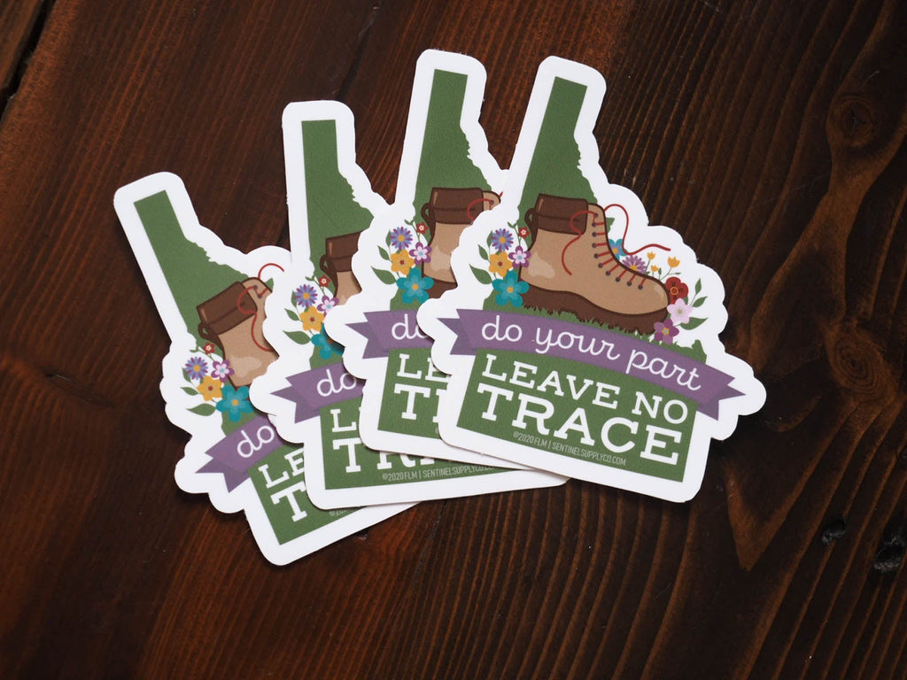 Leave No Trace Idaho Hiking Boot Sticker