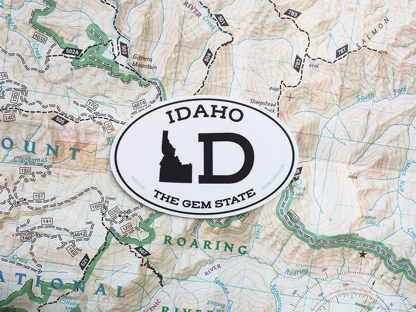 White Oval Idaho Bumper Sticker