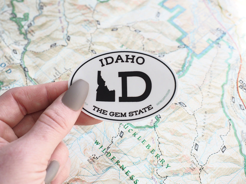 White Oval Idaho Bumper Sticker