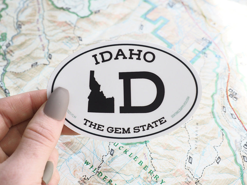 White Oval Idaho Bumper Sticker