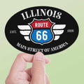 Illinois Route 66 Sticker - IL Black Oval Decal