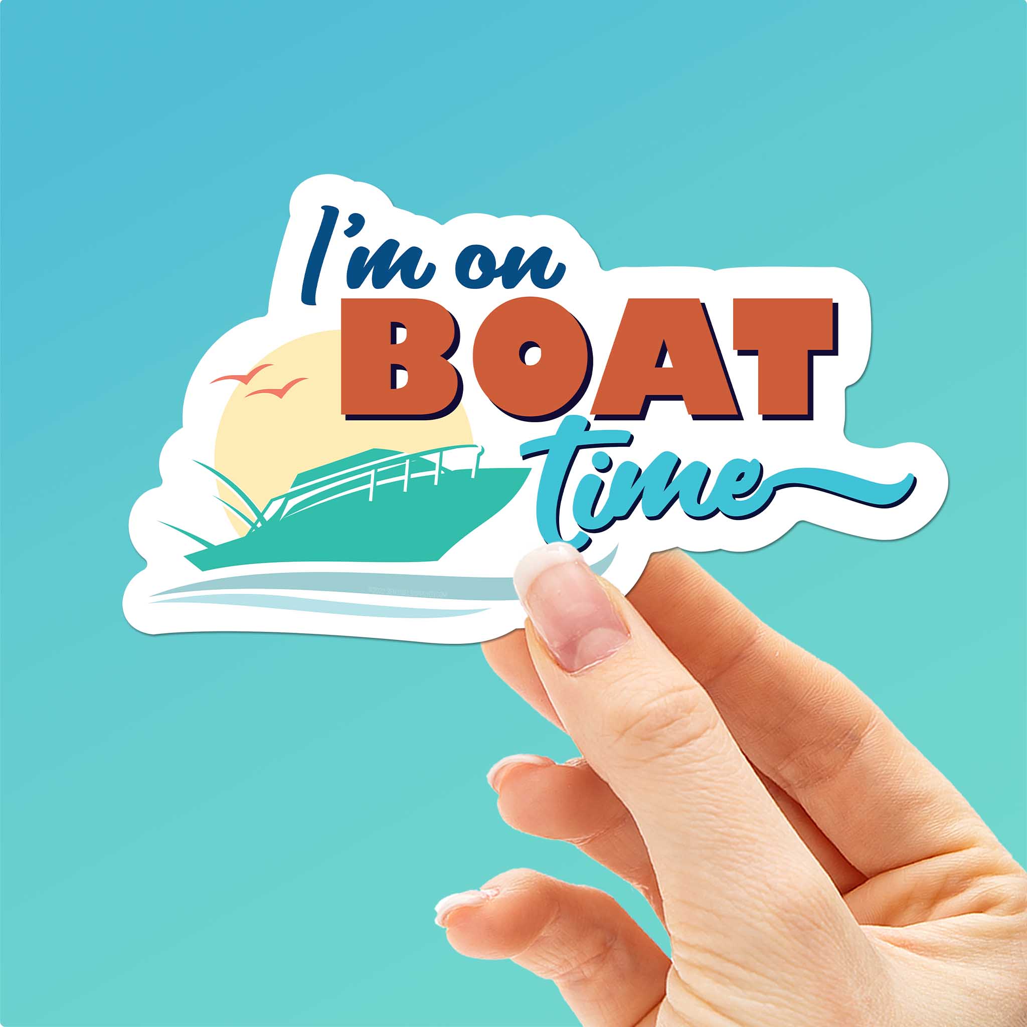 I'm on Boat Time Sticker - 80s Retro