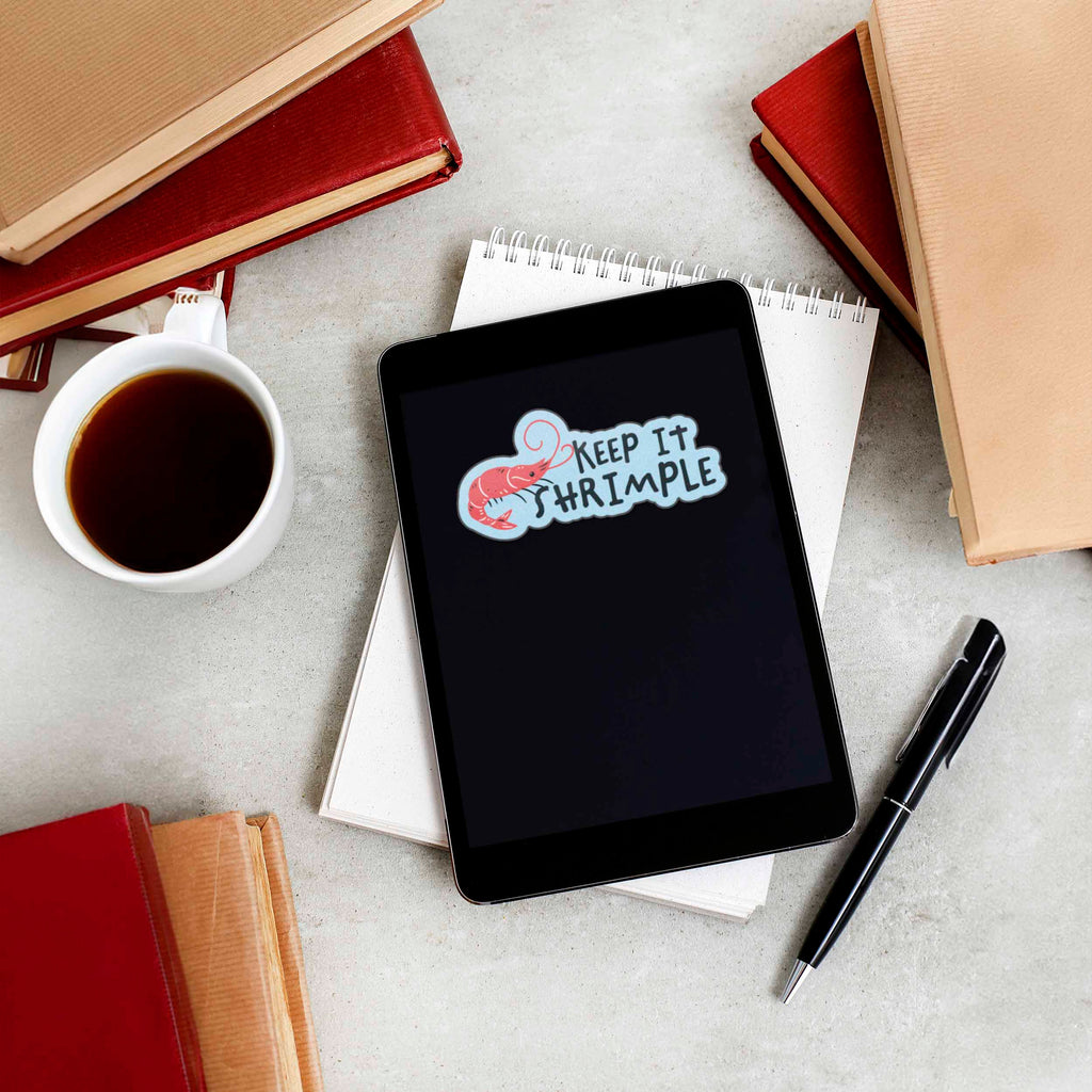 Keep it Shrimple Sticker - Funny Food Quote Decal