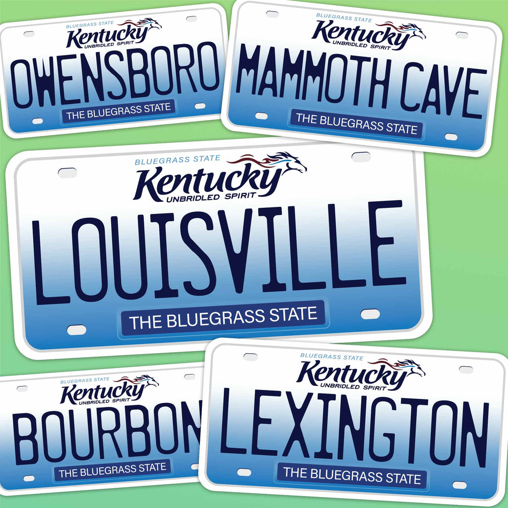 Kentucky License Plate Stickers - Choose Your KY City