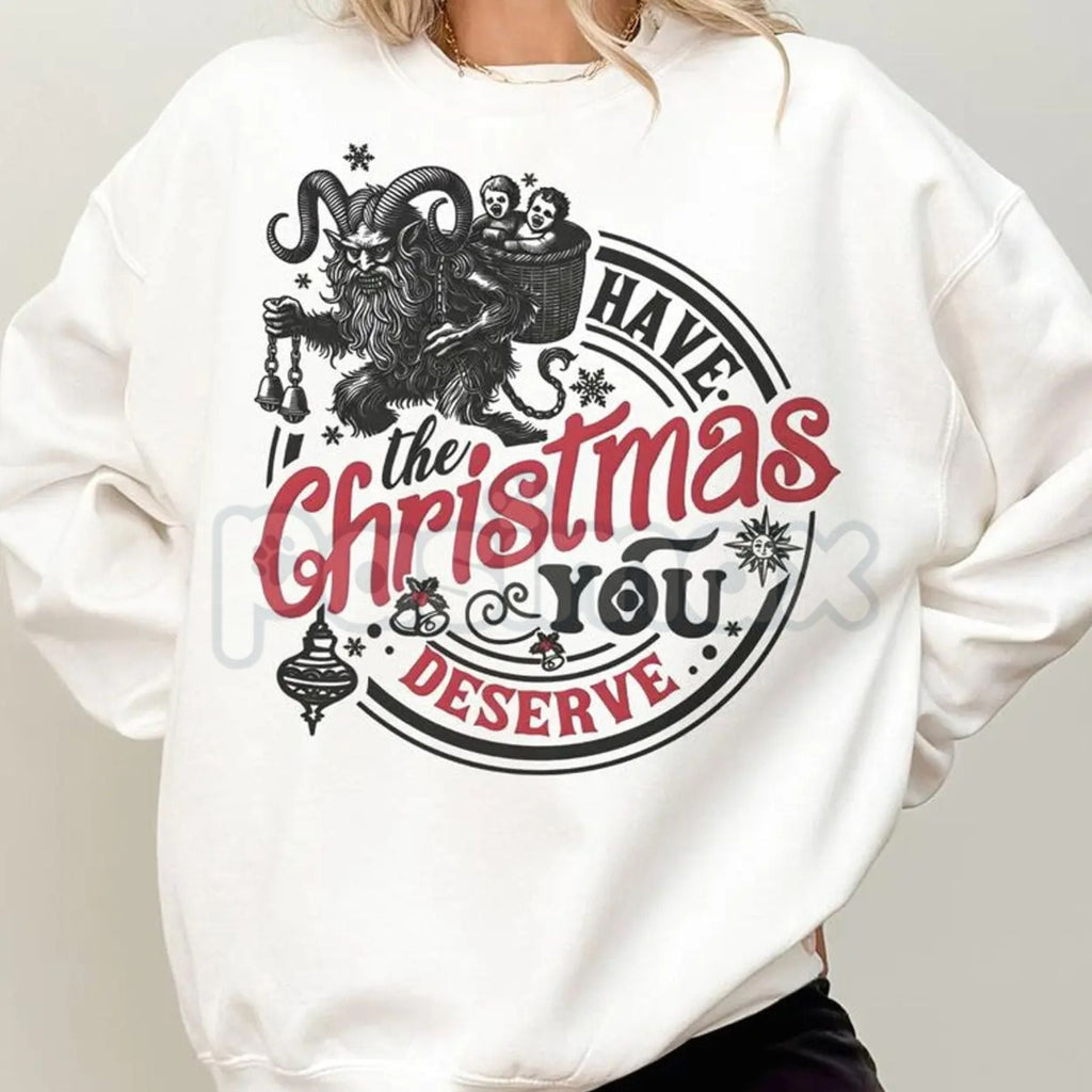 Krampus Christmas Sweatshirt | Sarcastic Funny Krampusnacht Jumper | Spooky Gothic Holiday Crewneck | Alternative Xmas Gift