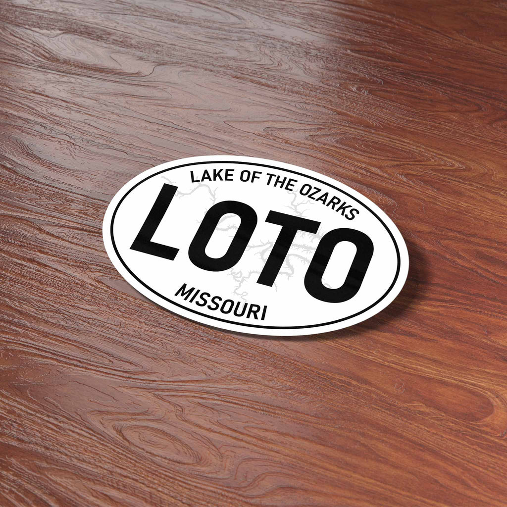 Lake of the Ozarks Missouri White Oval Bumper Sticker
