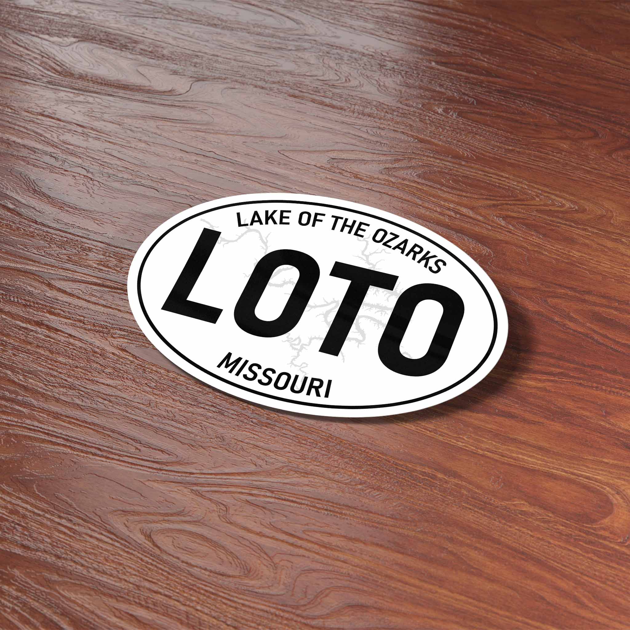 Lake of the Ozarks Missouri White Oval Bumper Sticker