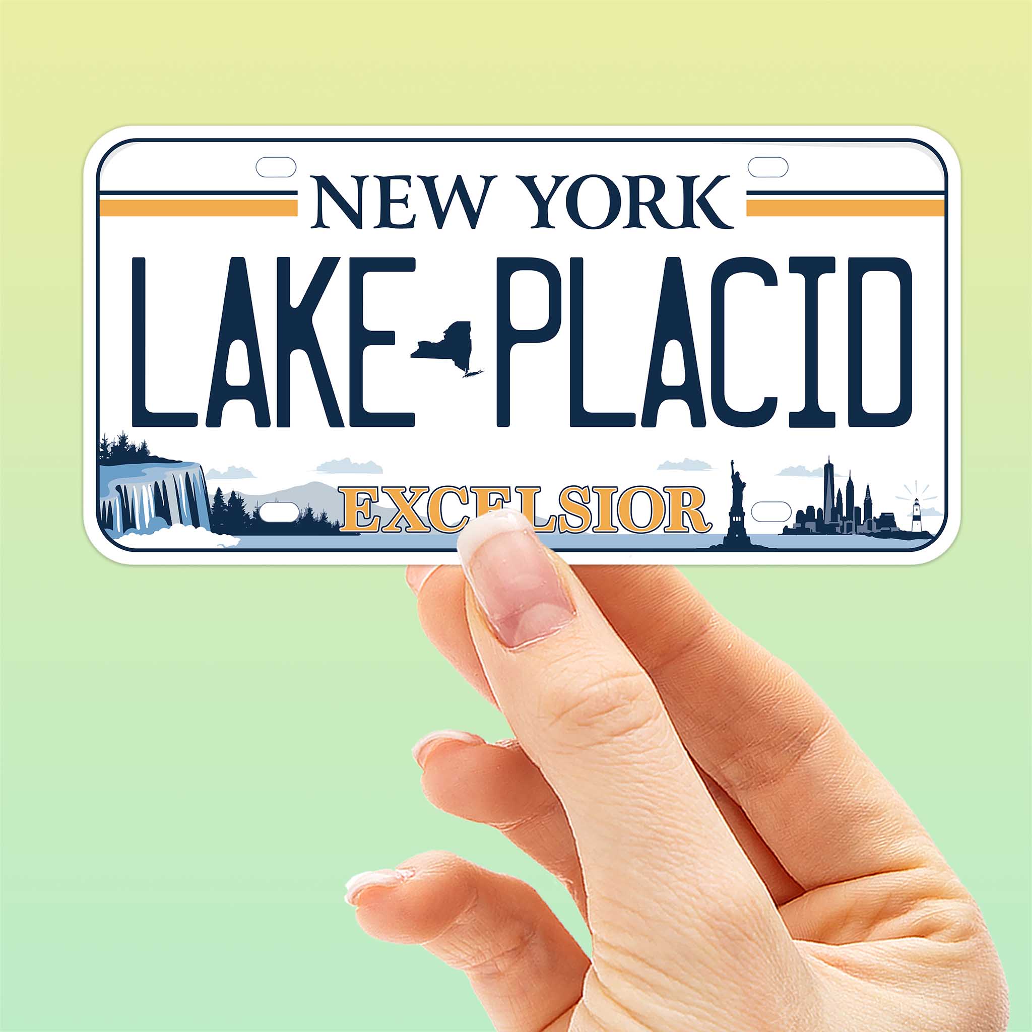 New York License Plate Sticker - Choose from 25+ NY Cities