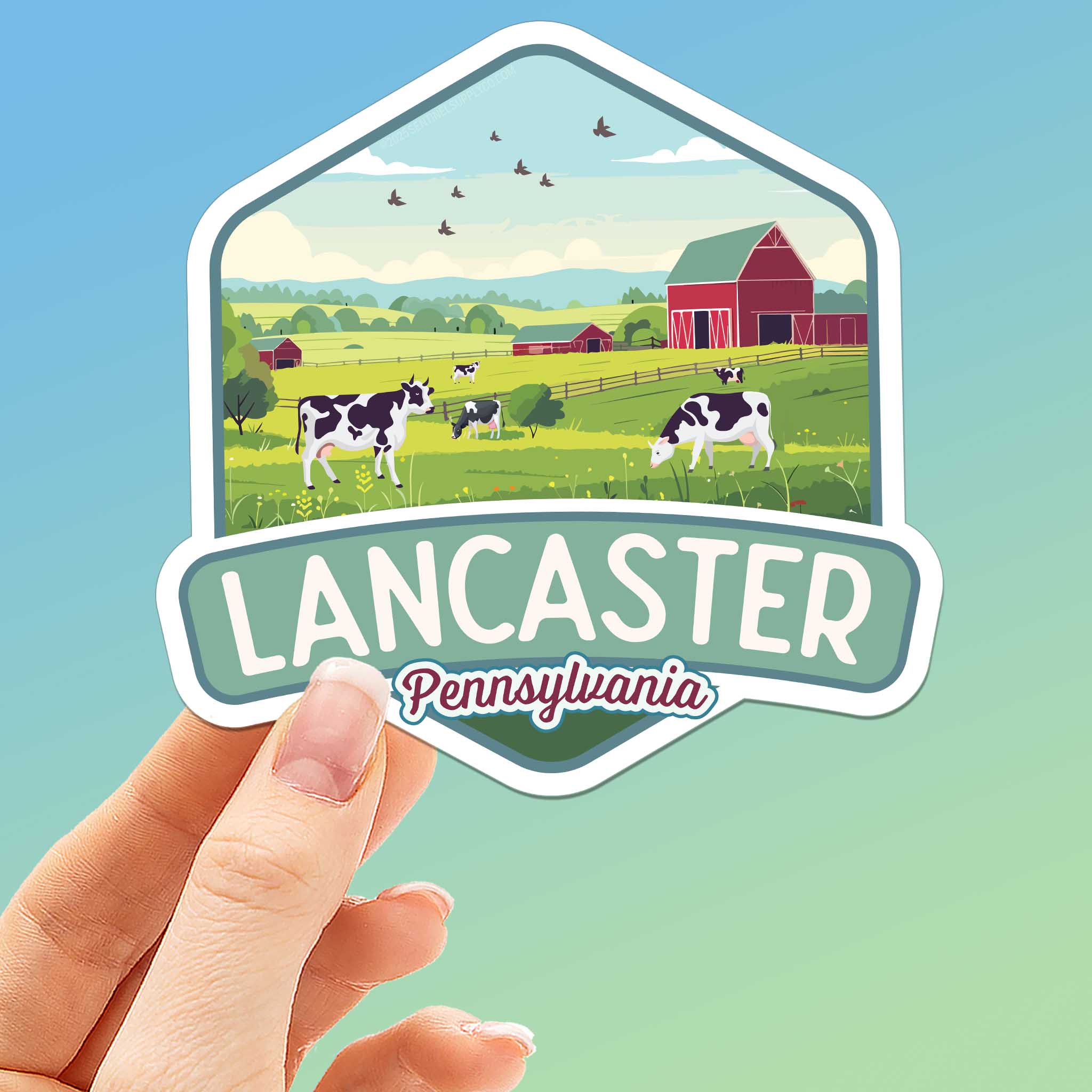 Lancaster Farm Sticker - Cute Pennsylvania Decal